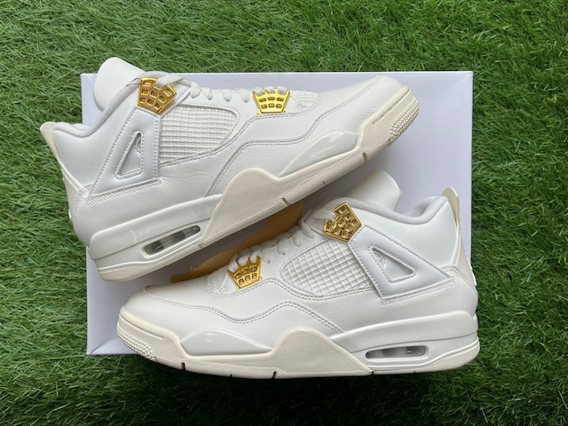 NIKE W AIR JORDAN 4 RETRO WHITE＆GOLD AQ9129-170 29cm 41136