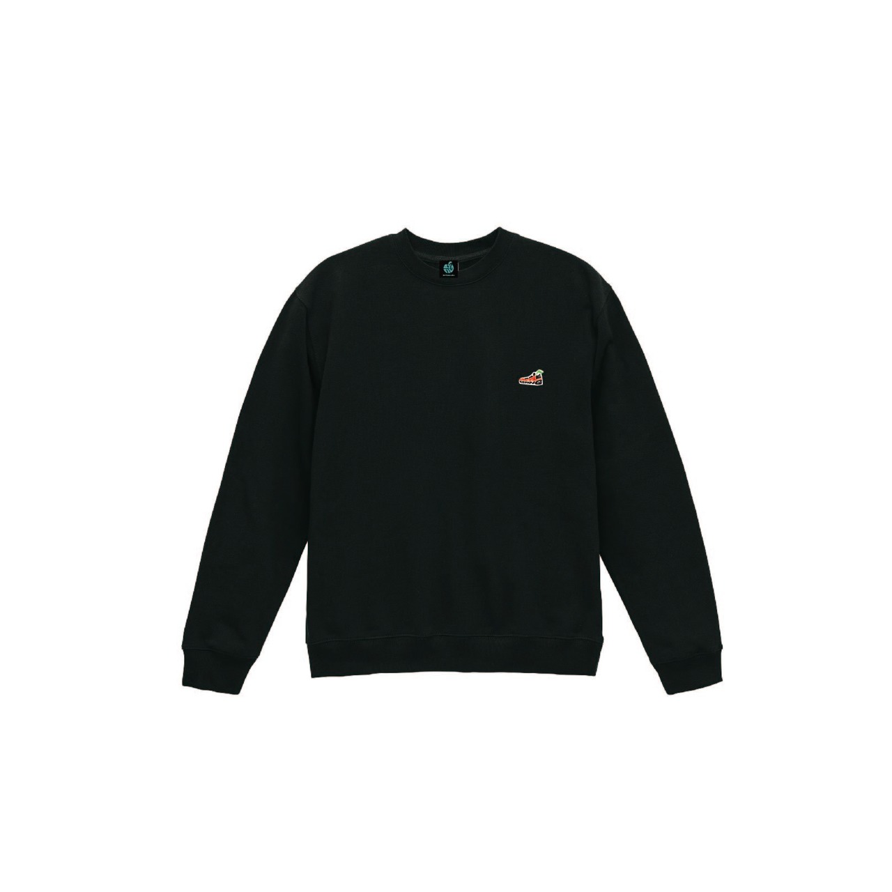 シューズギャングワッペントレーナー　ブラック×ミルクティー