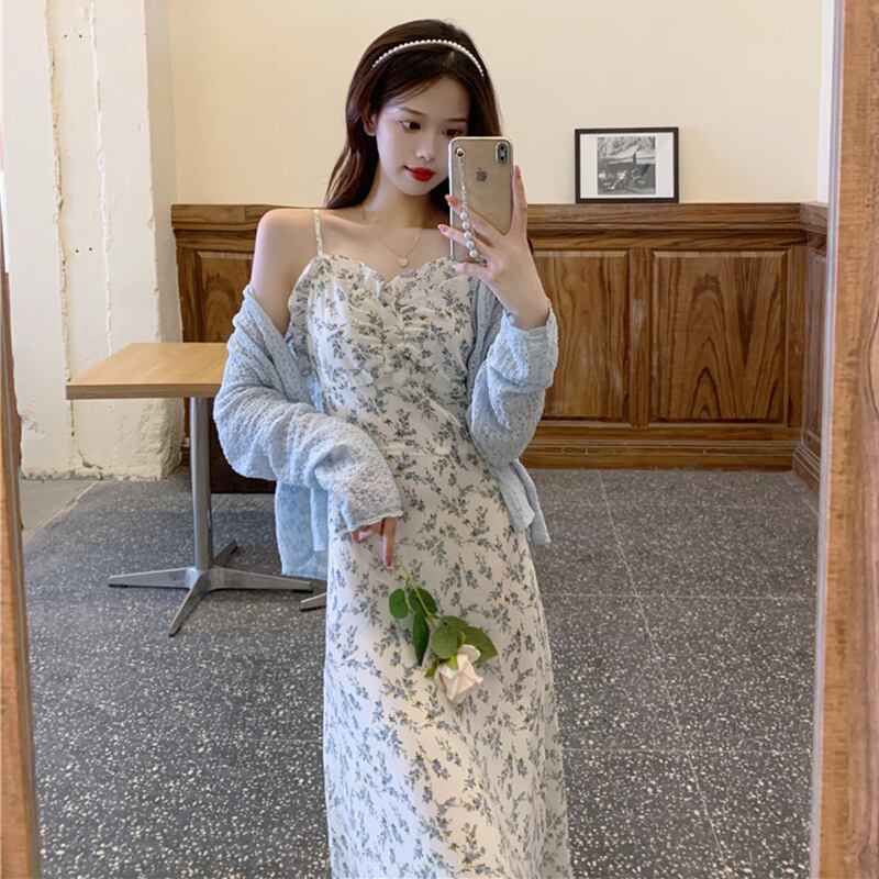 フローラルドレス サマーシフォンロングスカート 夏物 花柄 YY-ファッション45400387549