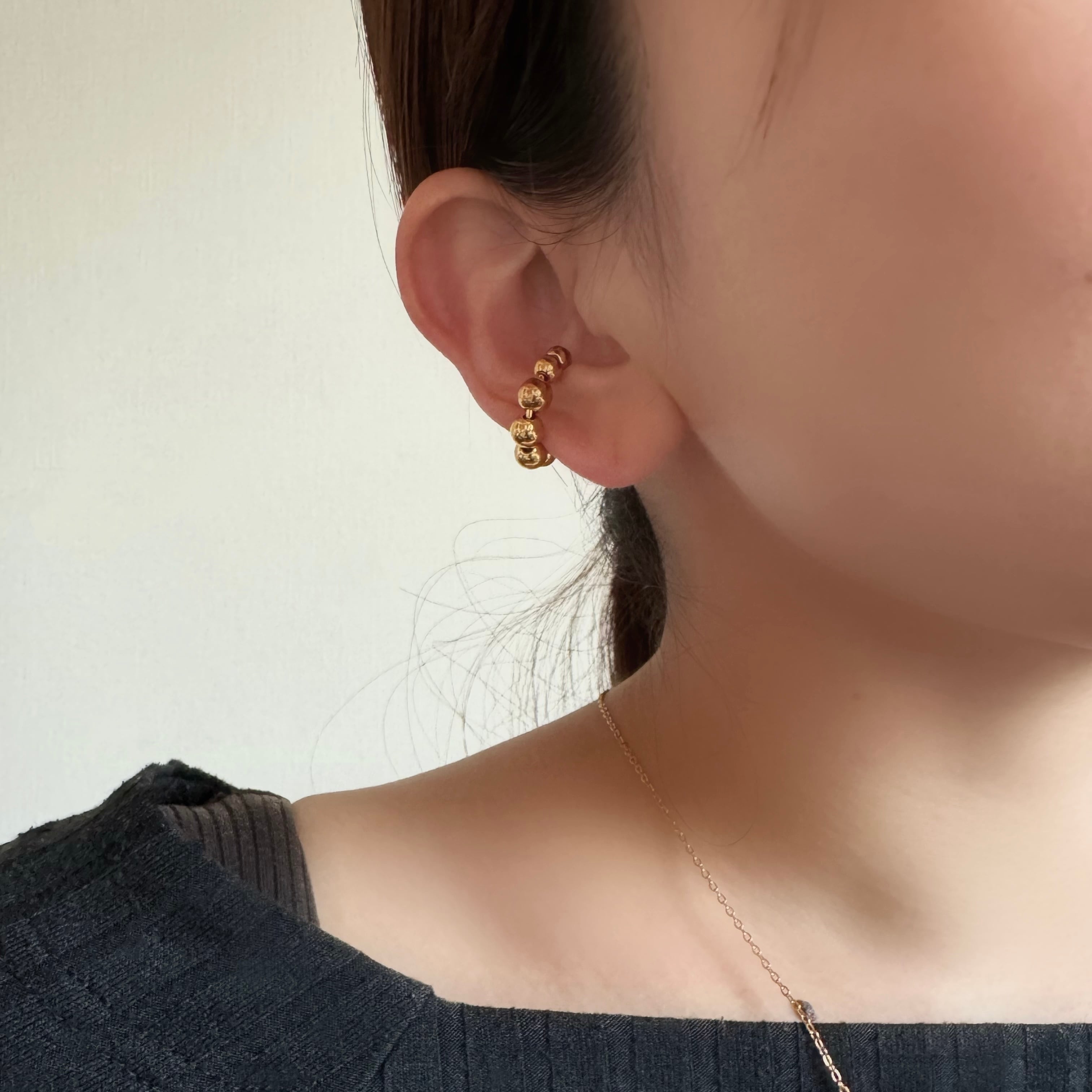 metal ball ear cuff  316L ／ メタルボール イヤーカフ サージカルステンレス 316L