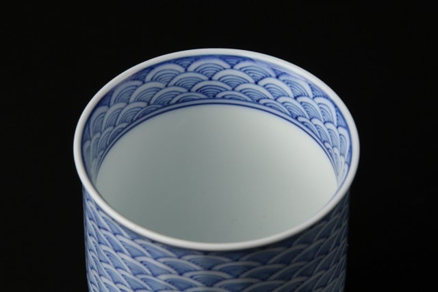 032>平戸青海波湯呑 三川内焼 | 陶香堂オンラインストア