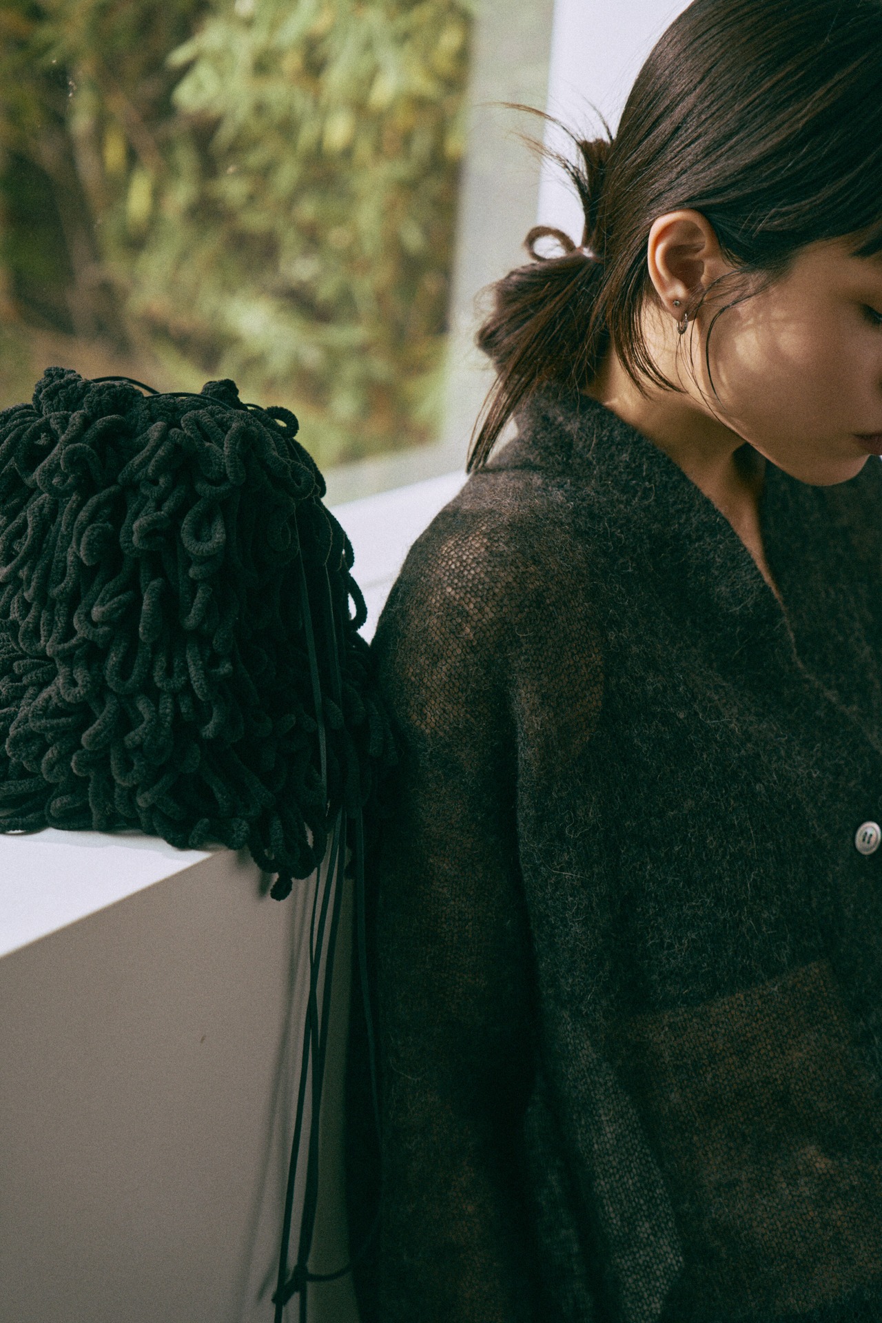 Thick Velvet Loop Monster Mini Bag Hand Knit