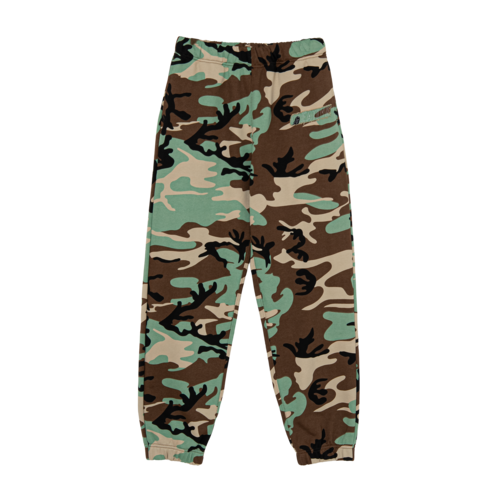 Camo Zip Up Sweatpants (Lime)