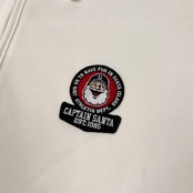 CAPTAIN SANTA キャプテンサンタ ナンバリング ワッペン ドライメッシュ ハーフジップ BD 半袖 ポロシャツ サイズ XL /ホワイト