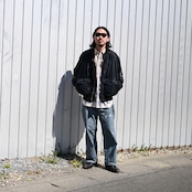 Leh / Bonber Jacket とBOWWOWのネルシャツ、モーターサイクルパンツ