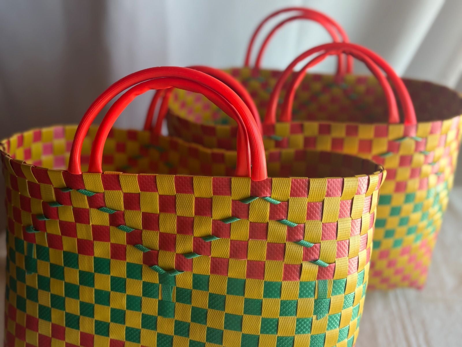 【ベトナム製プラカゴ定番(L)オレンジ】