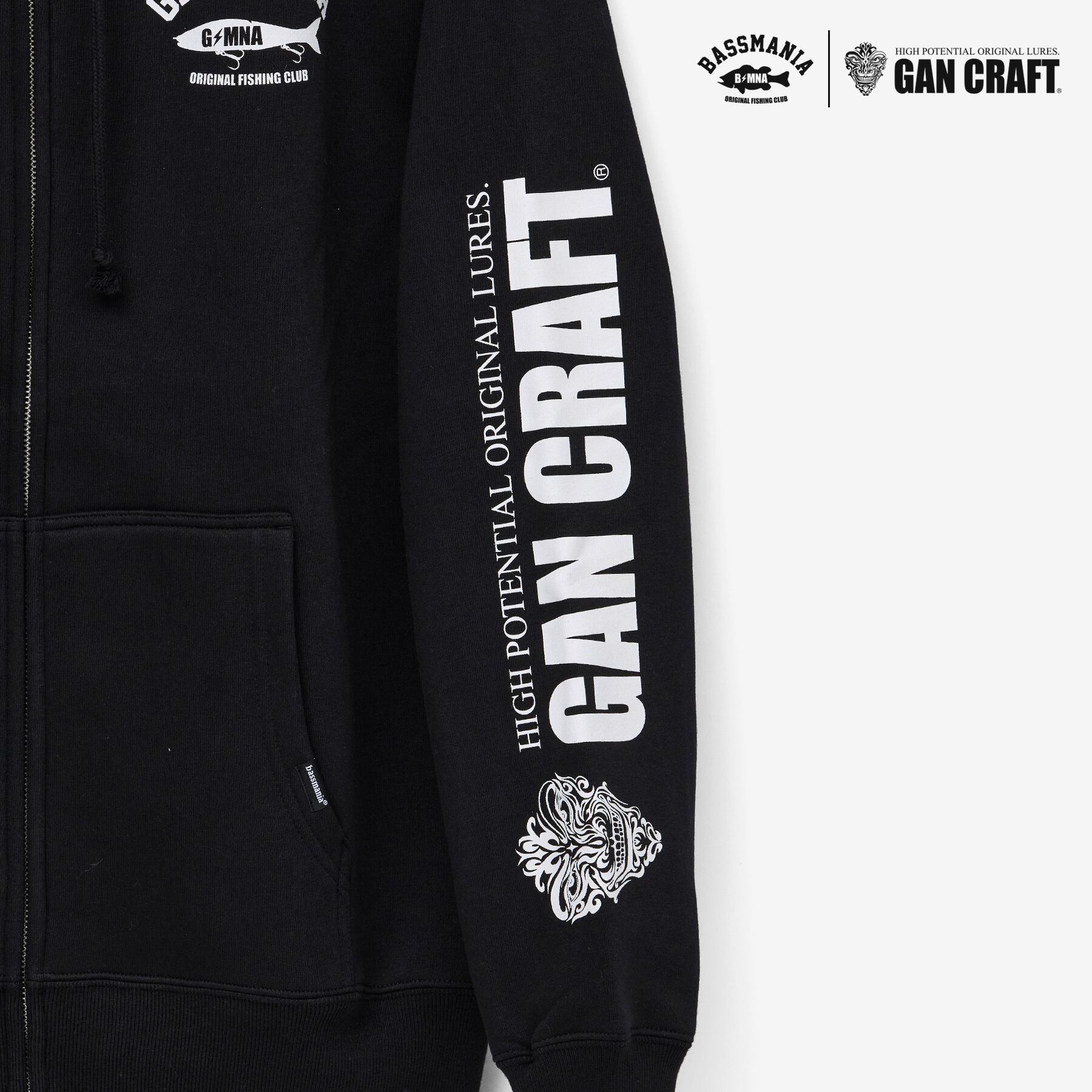 GANCRAFT×BASSMANIA】GANMANIA Sweat Zip parka ［BLK］［LIMITED