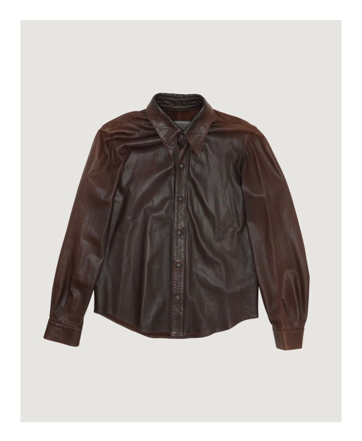 CHROME HEARTS クロムハーツ Fleur Yoke Leather Shirt フルール