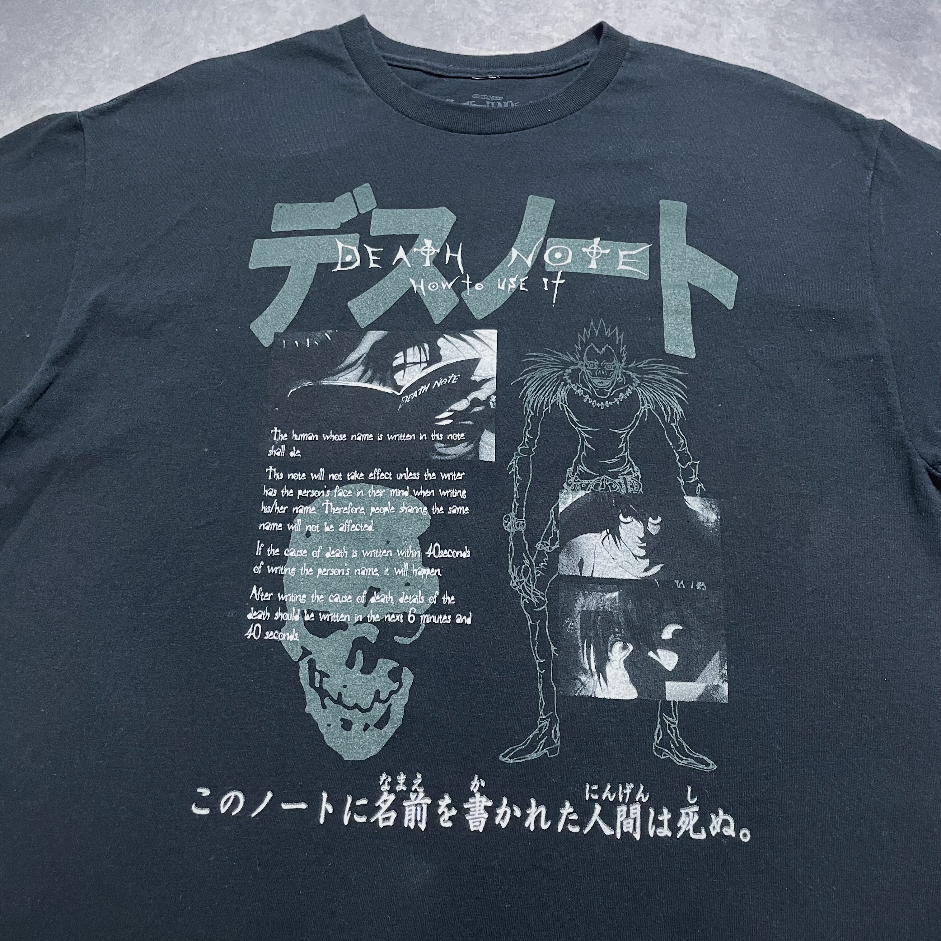 50s〜60s スウェット ヴィンテージ3段プリント フェード 墨黒 鬼 