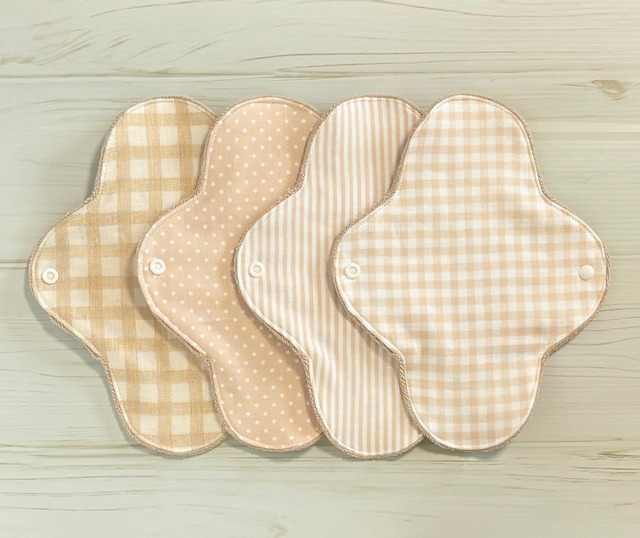 22cm パイル オーガニック 布ナプキン 防水仕様 4枚セット 普通の日用 164