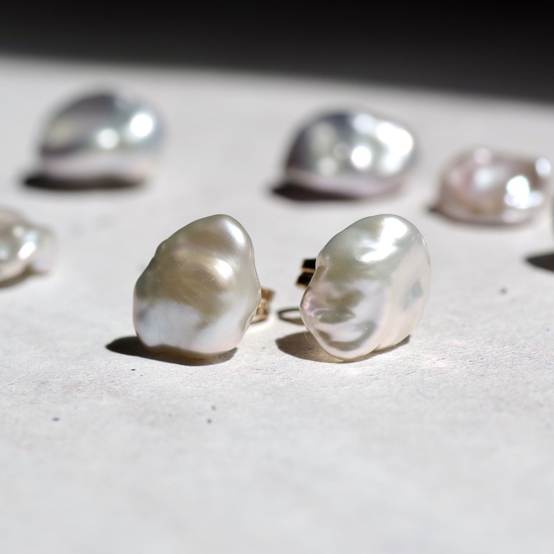 パール ケシパール ピアス / イヤリング 【金具選択可 石おまかせ】 ハンドメイド アクセサリー