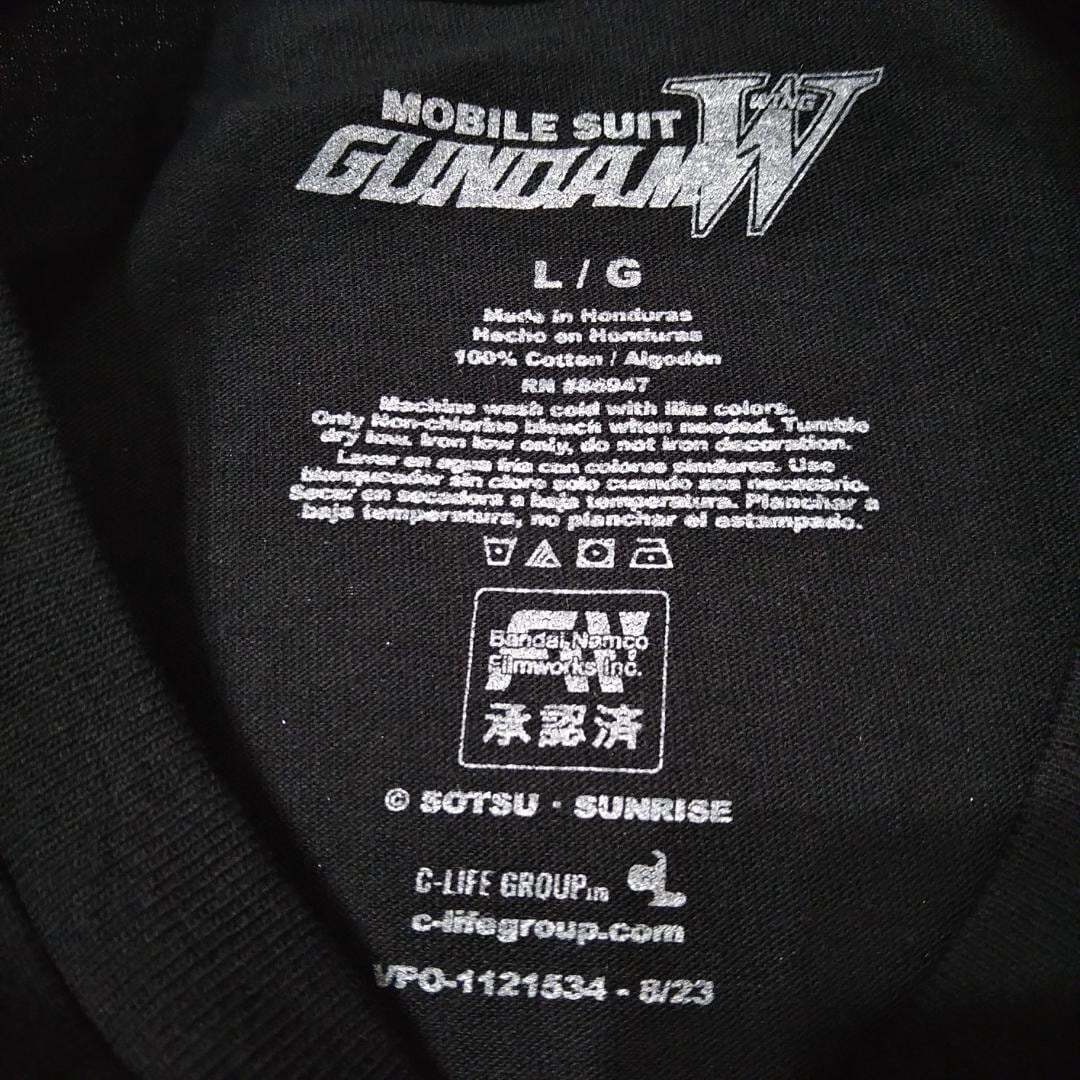 ガンダムW Tシャツ 大きいLサイズ 黒 アニメT ガンダムウィング 新品