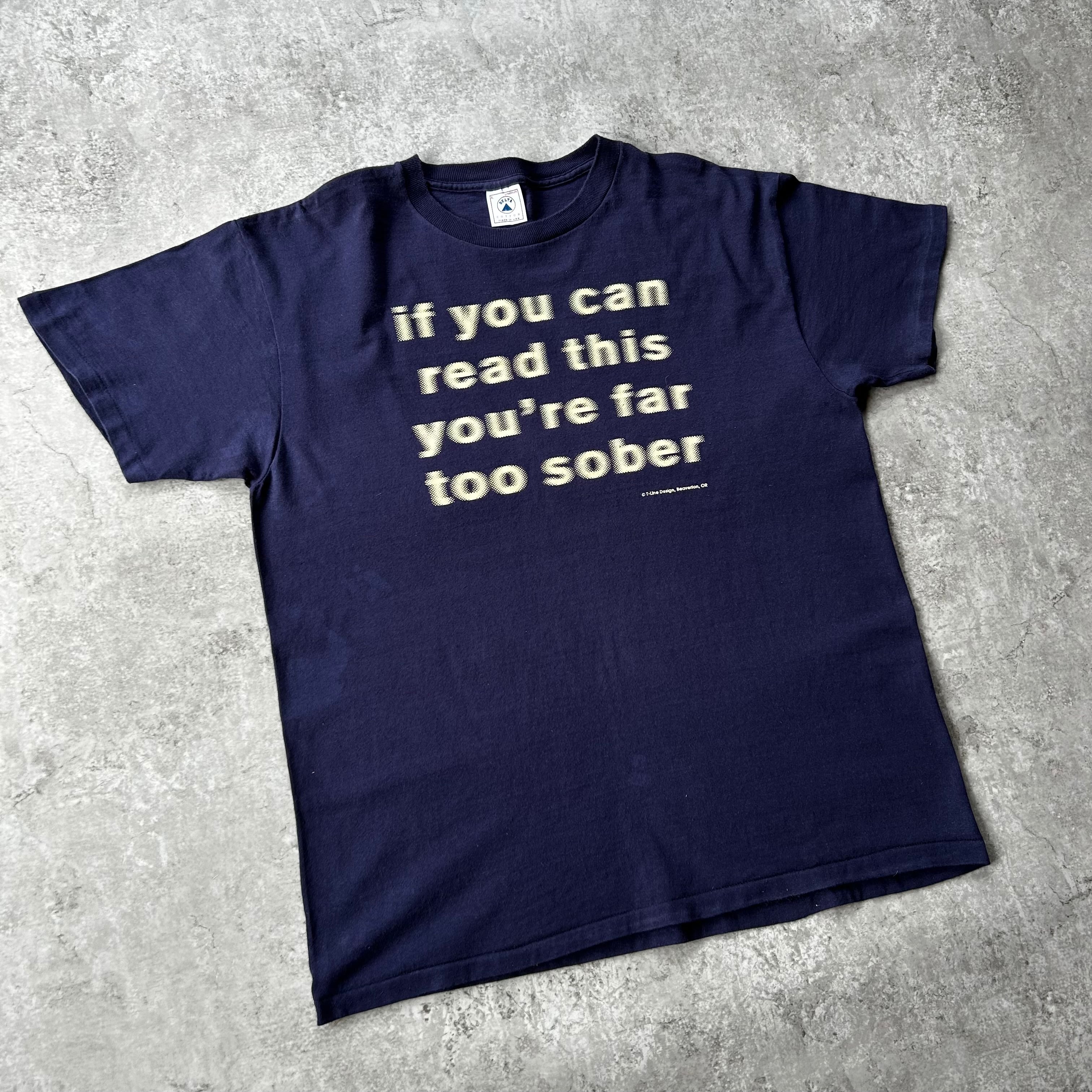 90s モーションロゴ Tシャツ USA製 90s DELTA モーション文字 メッセージtシャツ USA製 ネイビー L | 東京