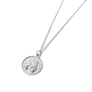 316L angel coin necklace【SILVER】#n57