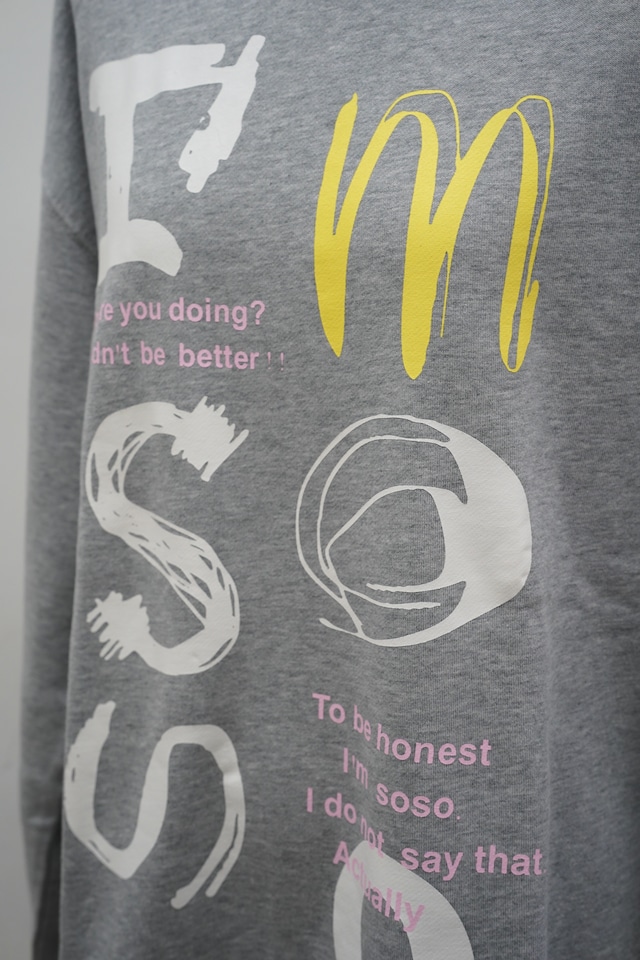 I’M SOSO TEGAKI PRINT SWEAT