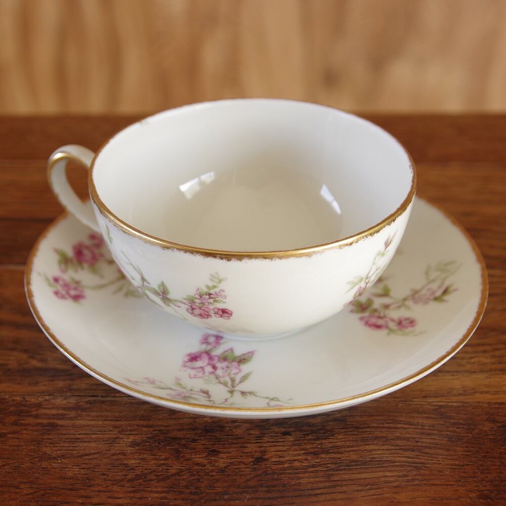 フランス製アンティーク食器 Limoges PL リモージュ 薔薇 花柄 フランス製アンティーク食器 Limoges PL リモージュ 薔薇 花柄