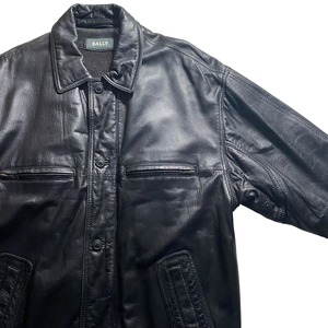 vintage BALLY oversized leather jacket
