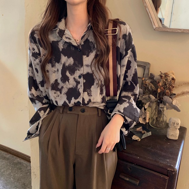 【MumuIns 】 新作クラシカルオバーSIZEシャツ　A0368