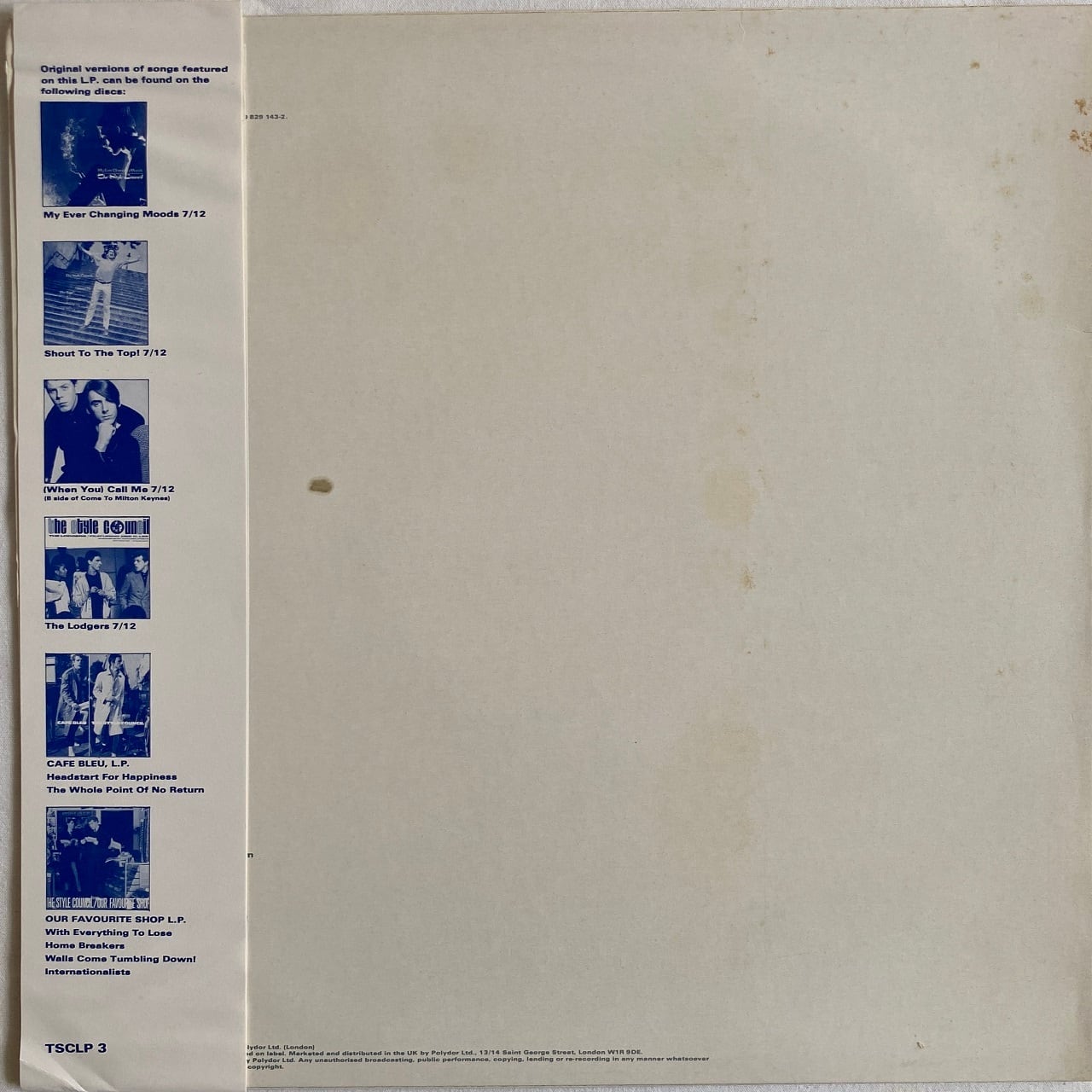 LP】The Style Council – Home And Abroad | マメシバレコード