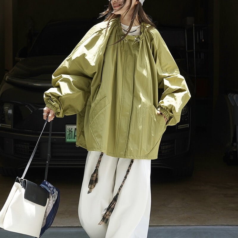 gathered cocoon blouson 10868