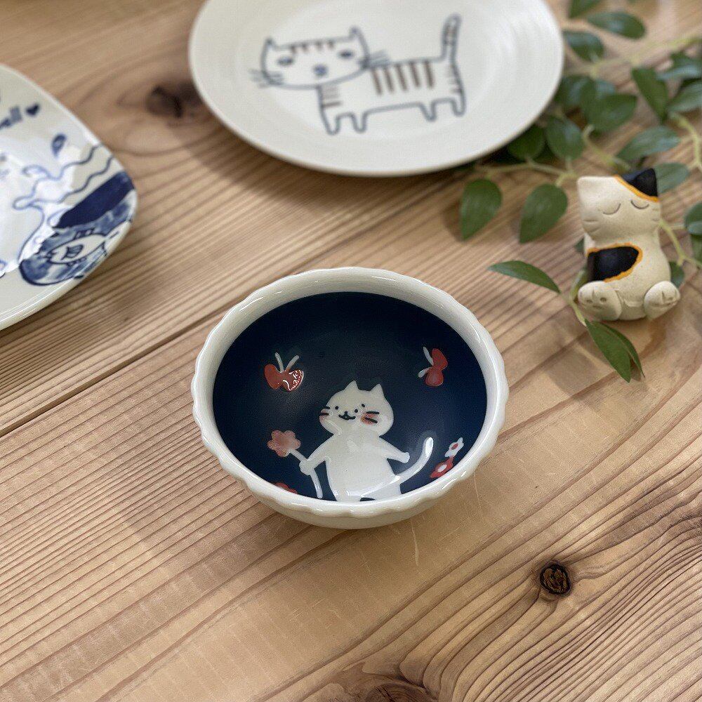 ねこ＊まるけ ねことにちようび 美濃焼 ミニボウル／小鉢 | 美濃焼専門