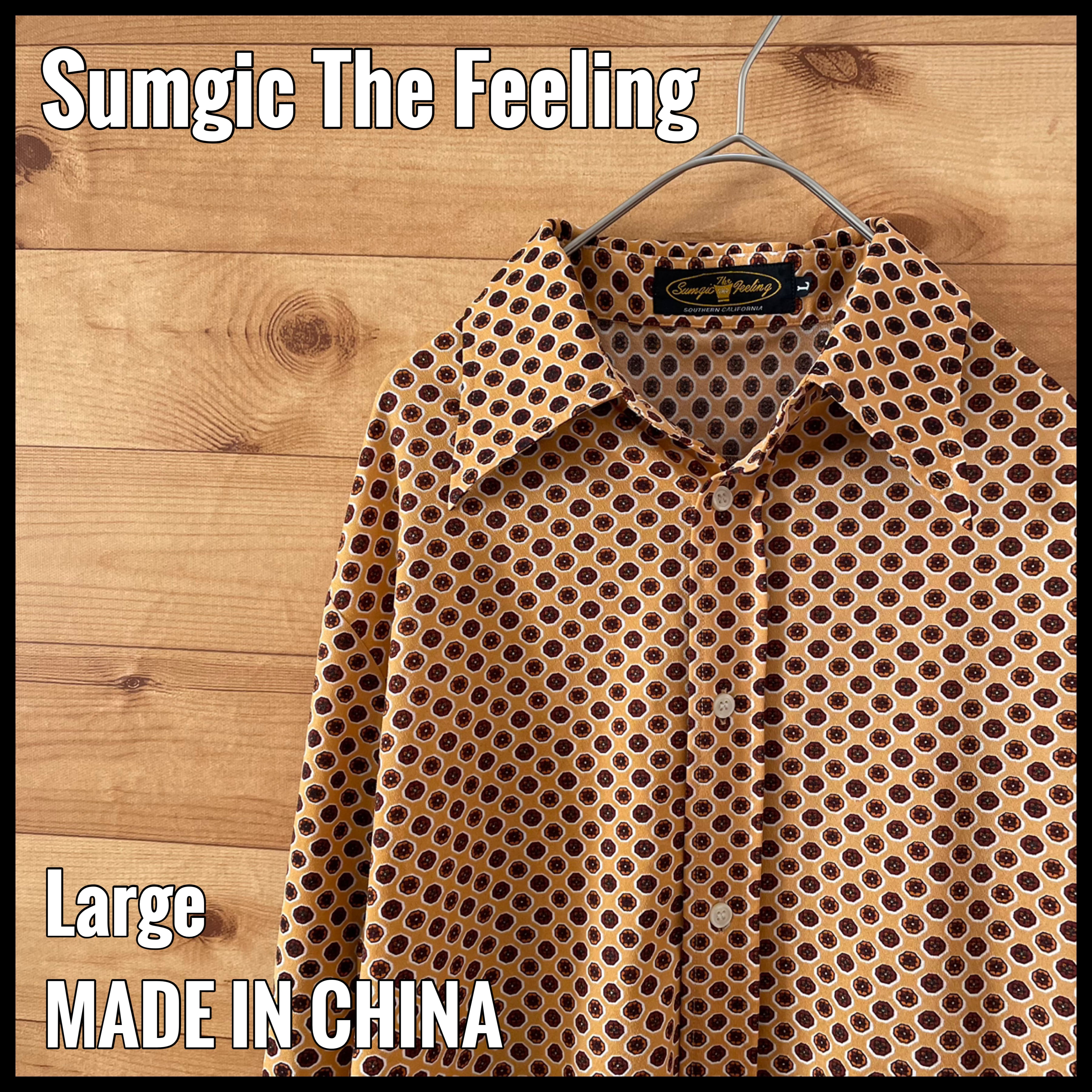 Sumgic The Feeling】ポリシャツ 柄シャツ 総柄 柄物 70sテイスト