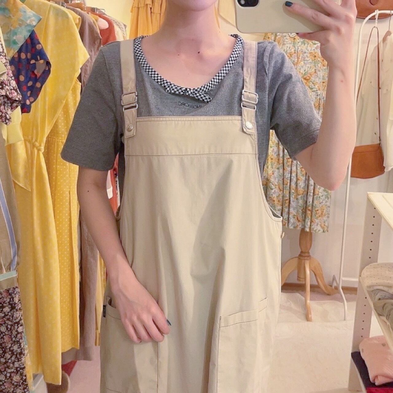 light beige long jumper skirt