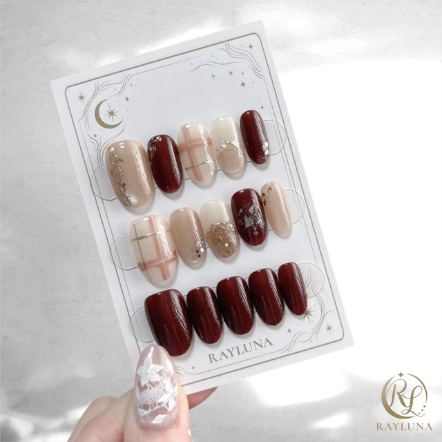 #649 ミディアム オーバル／XY209 繰り返し使えるネイルチップ