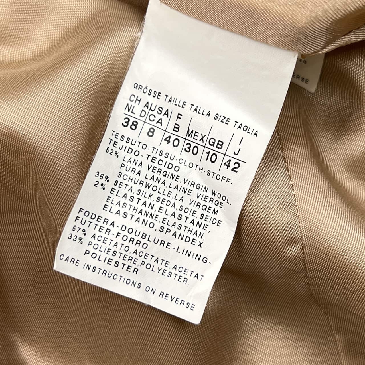 イタリア製 シルク混 MaxMara マックスマーラ テーラードジャケット i 42/ベージュ レディース