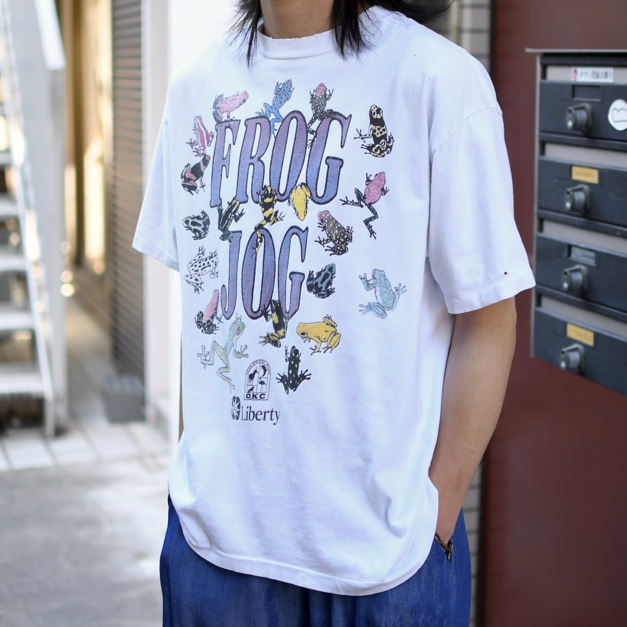 94's various frogs print tee