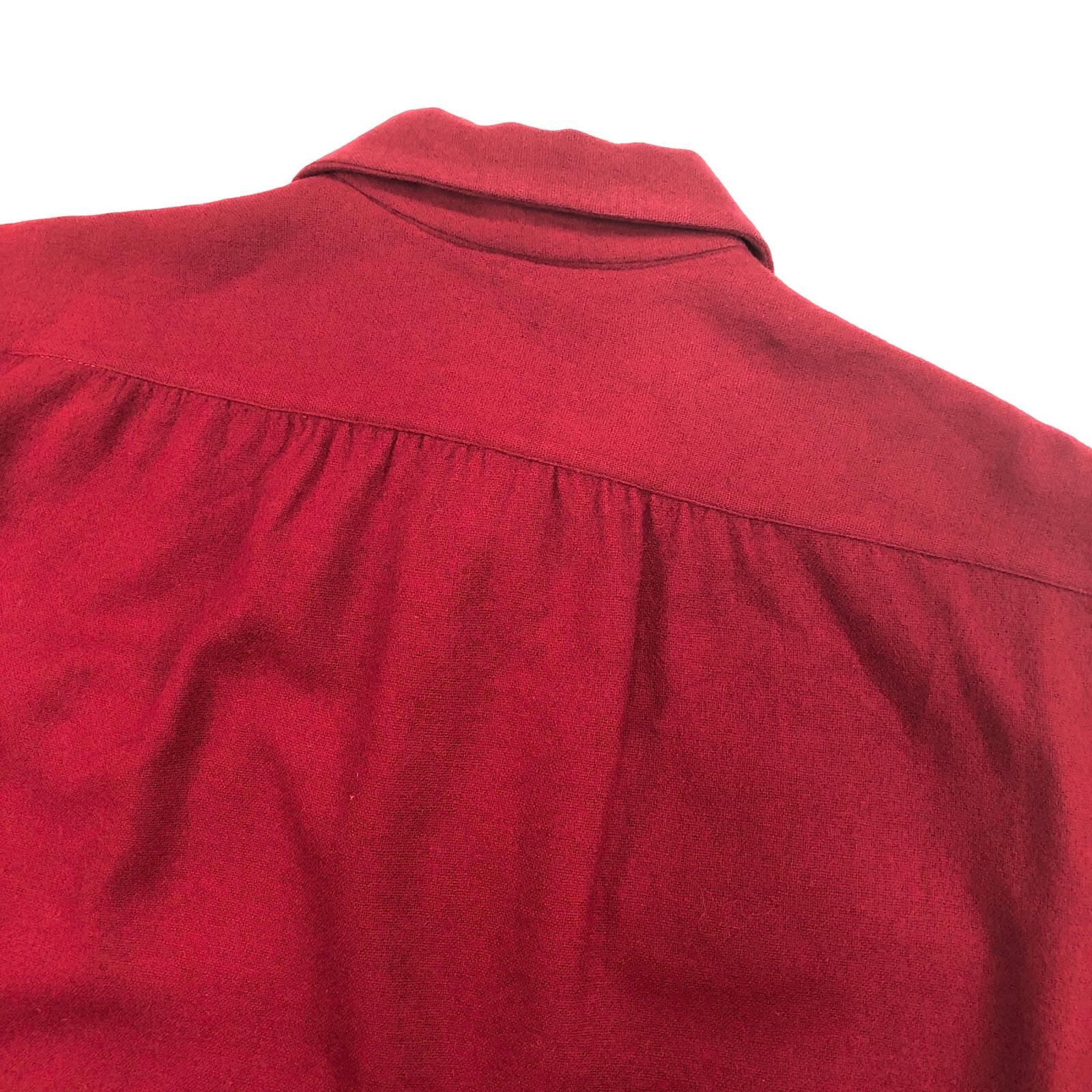 Van Heusen 50年代 オープンカラー ウールシャツ レッド サイズ：XL