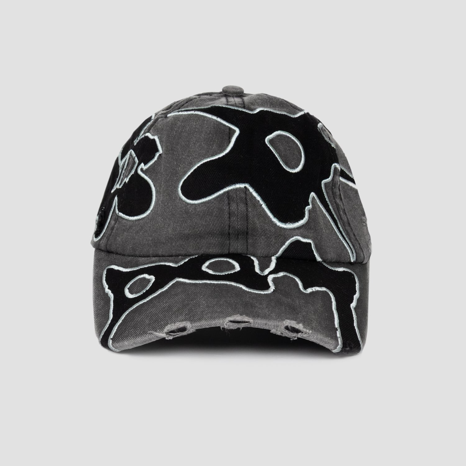 P.A.M. / PERKS AND MINI 25AW LOCKE DENIM APPLIQUE BASEBALL CAP (FADED BLACK)
