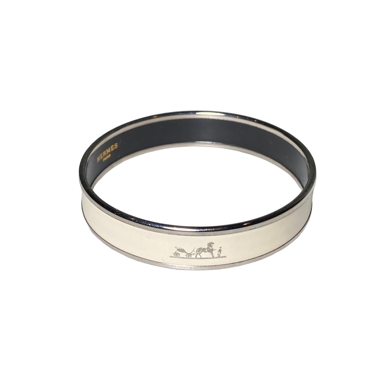 HERMES white enamel bracelet