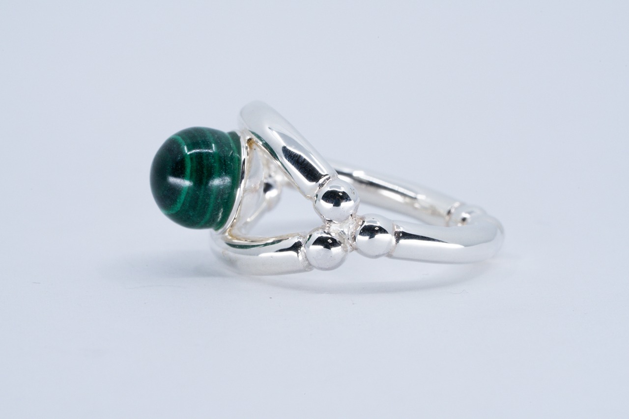 R-109 Breastplate Ring (Eye of Truth malachite) 孔雀⽯