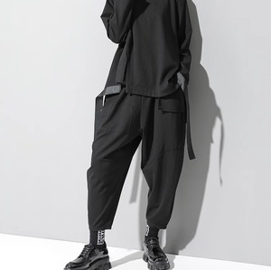 サルエルパンツ レディース パンツ ボトムス アンクル丈 ストリート ポケット ハイウエスト ウエストゴム かわいい 大人可愛い カジュアル おしゃれ かっこいい メンズライク マニッシュ ボーイッシュ クール モード系 存在感 ワイルド 無地 春 秋 学生 お出かけ イベント 女子会 休日 ショッピング コンサート ライブ カフェ 韓国 オルチャン コーデ プレゼント 体型カバー 美脚 脚長 プチプラ 普段使い 着回し インスタ映え M L XL 2XL 大きいサイズ 黒 ブラック ベーシックカラー