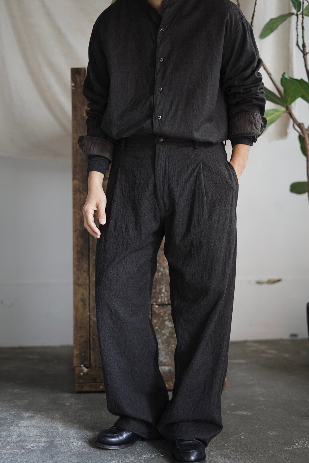 CHEZ VIDALENC - PANTS GARY (BOILED WOOL) | Brownie