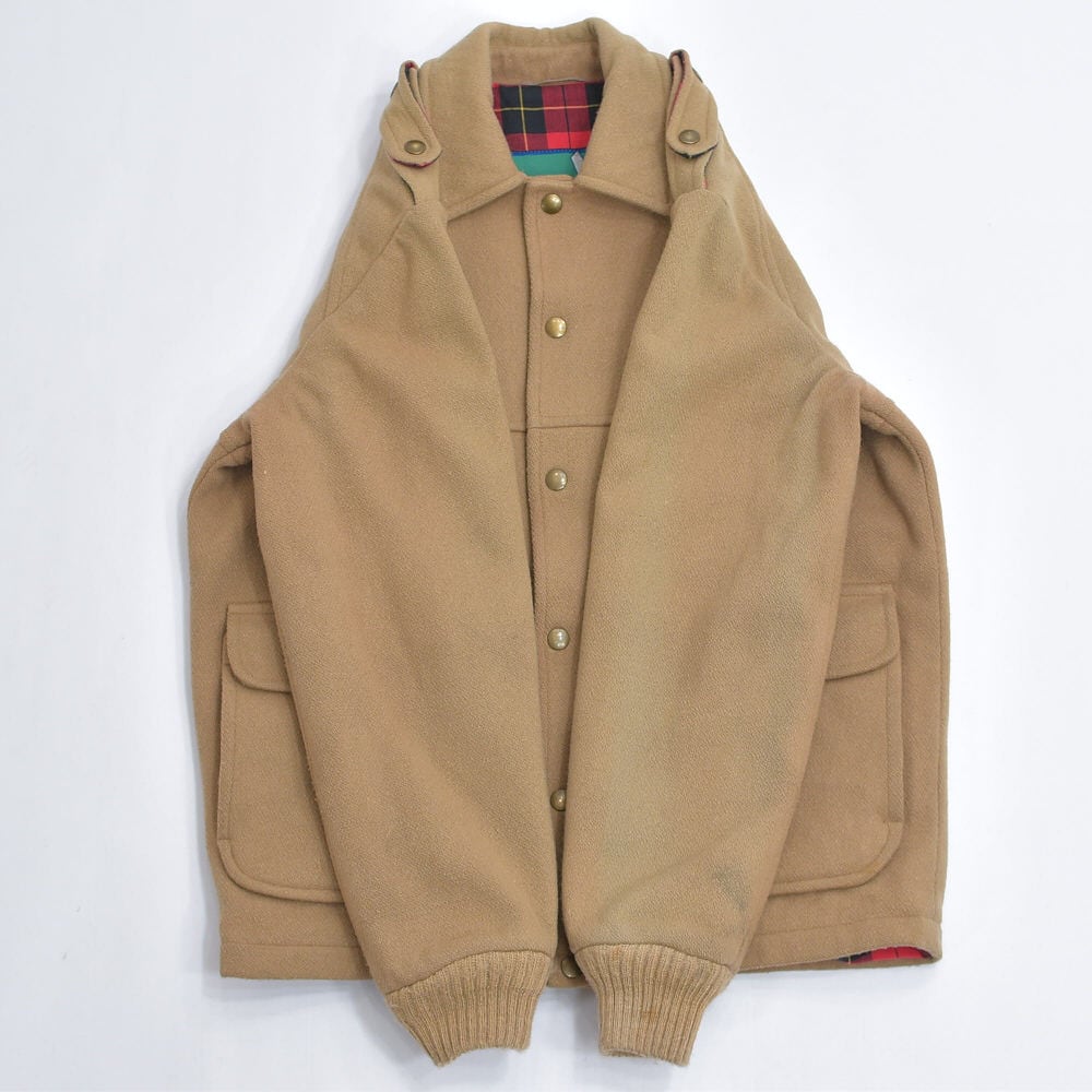 80～90s GLENEAGLESグレンイーグルス ウール ボタンアップ ジャケット ヴィンテージ アウター ブルゾン ベージュ ビンテージ 古着 メンズM相当 80～90s GLENEAGLESグレンイーグルス ウール ボタンアップ ジャケット