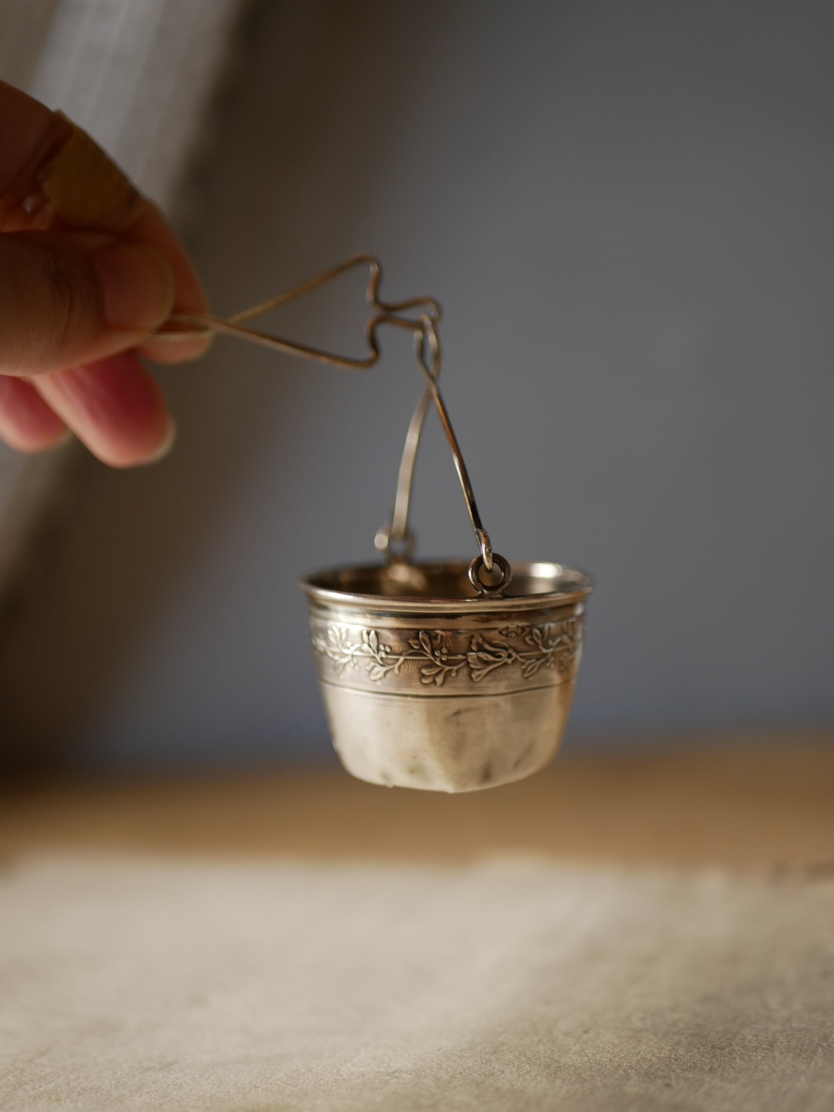 純銀 ティーストレナー フランスアンティーク ブロカントのある暮らし