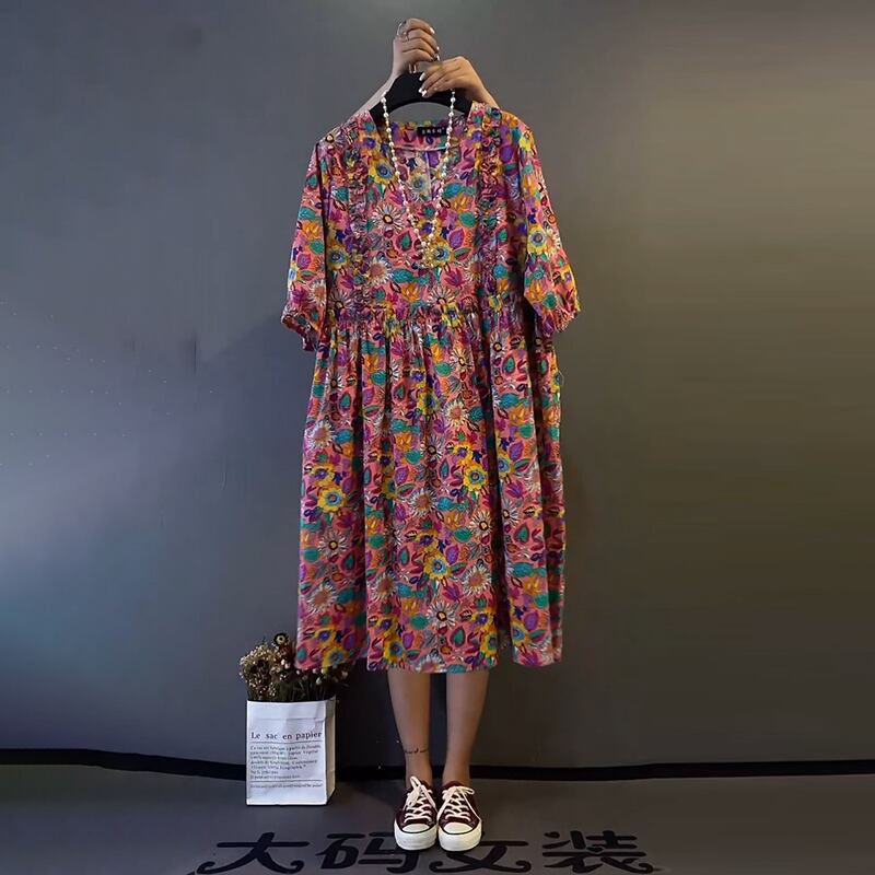 サマースカート ルーズウェスト 大きめサイズ 夏物 ミックスインファッション49989450252