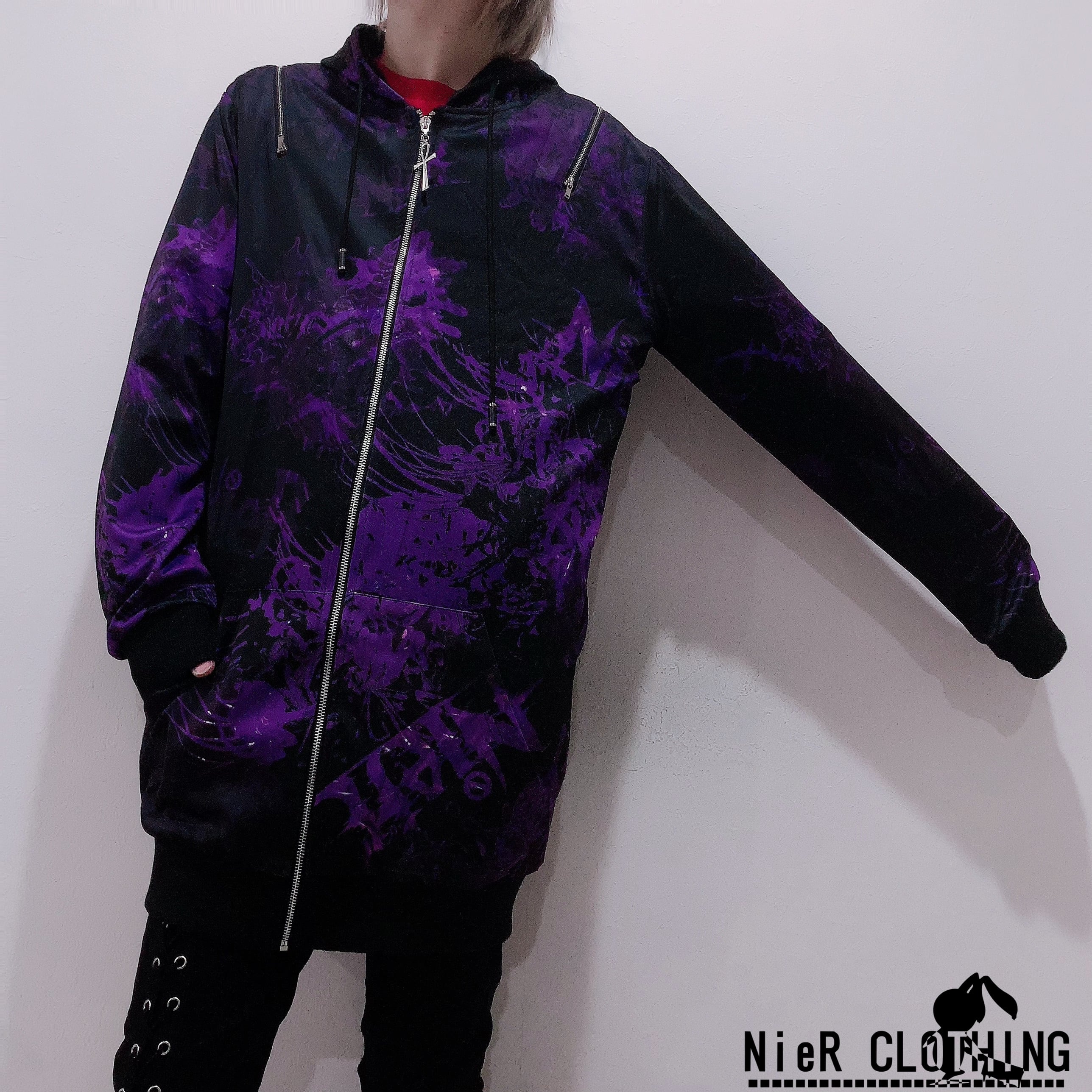 2WAY OFF-SHOULDER ZIP PARKA【彼岸花紫】 | NIER CLOTHING powered by BASE