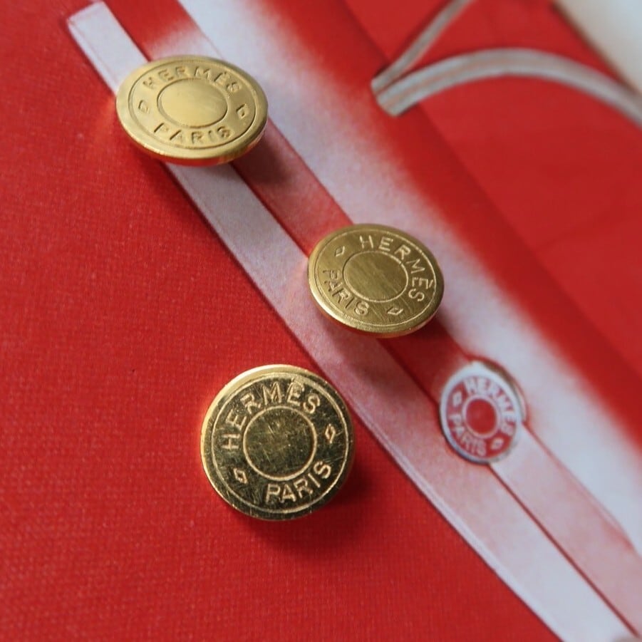VINTAGE HERMES BUTTON】セリエ ゴールド ボタン 12mm H-26001