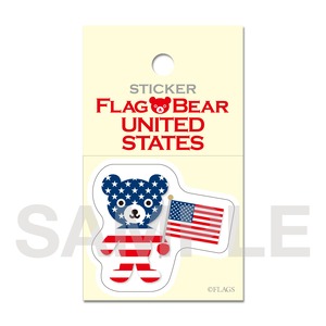 FLAG BEAR STICKER ＜UNITED STATES＞ アメリカ （小（S））