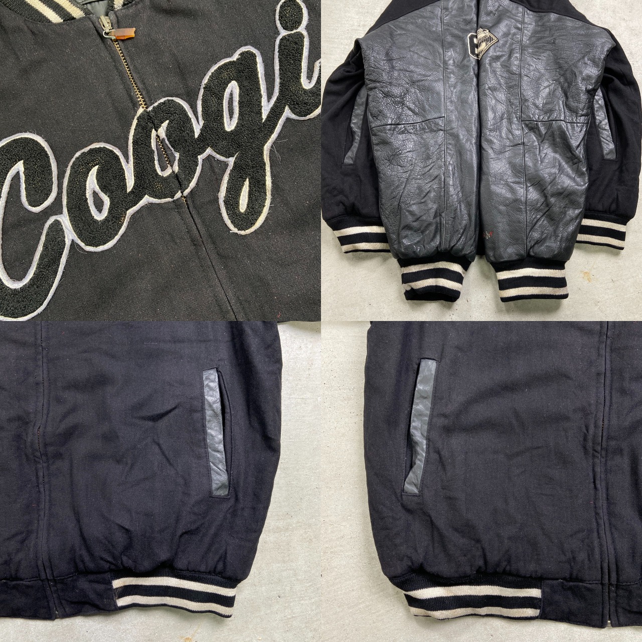 COOGI クージー ウールスタジャン フェルトパッチ 中綿入り メンズ2XL 