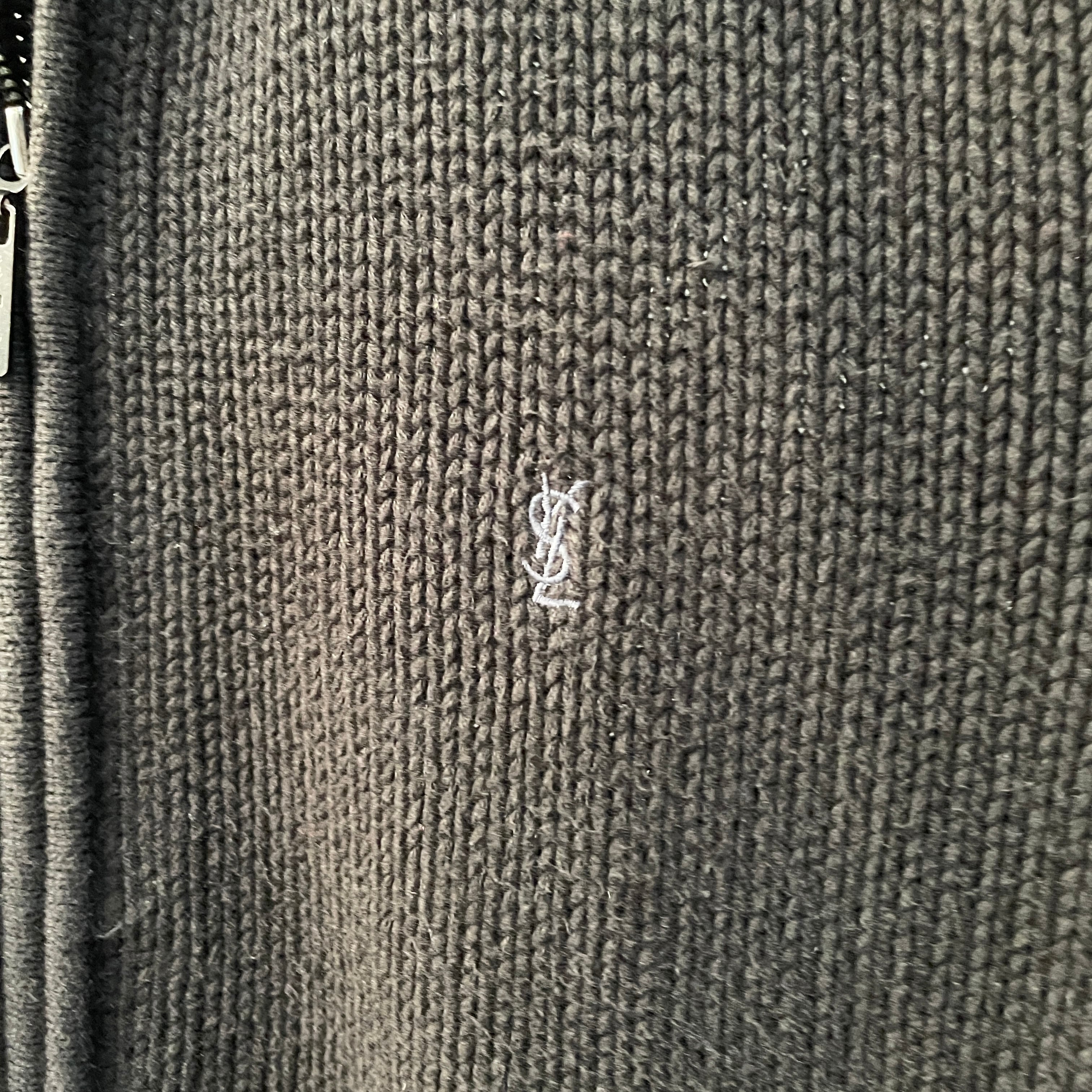 90s イヴサンローラン ドライバーズニット コットン ブラック M