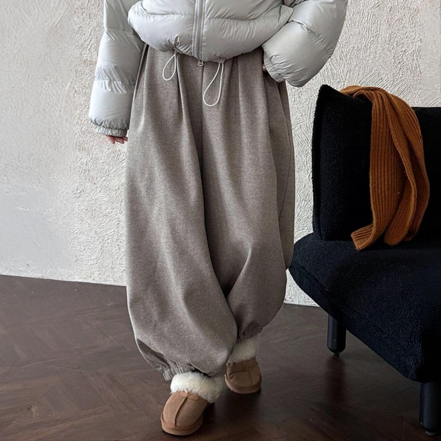 イージーウエストタックウールジョガーパンツ　A01927