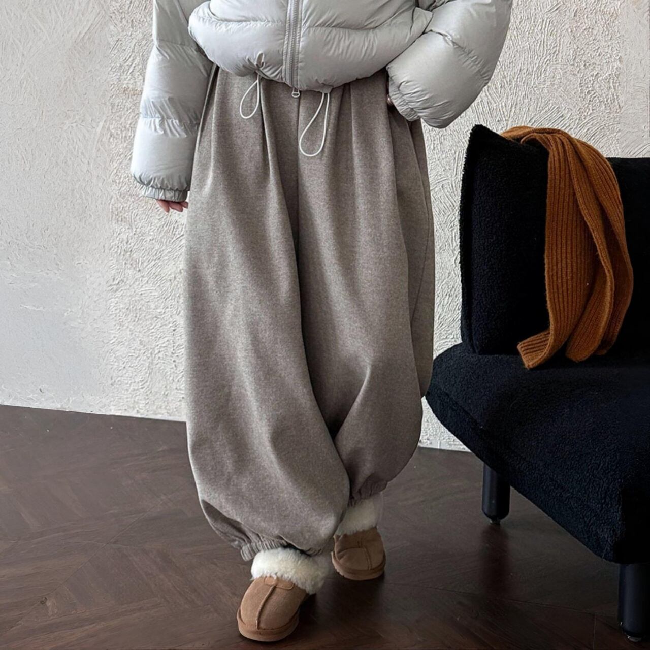 イージーウエストタックウールジョガーパンツ A01927