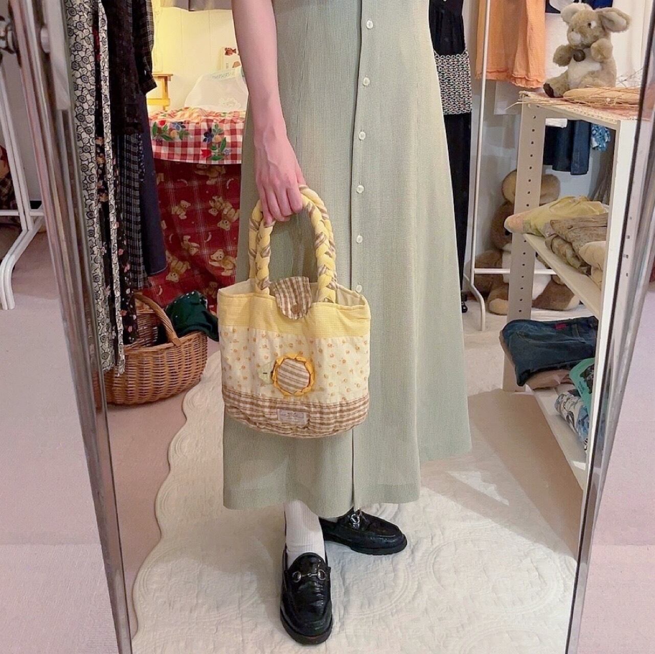 sunflower patchwork hand bag