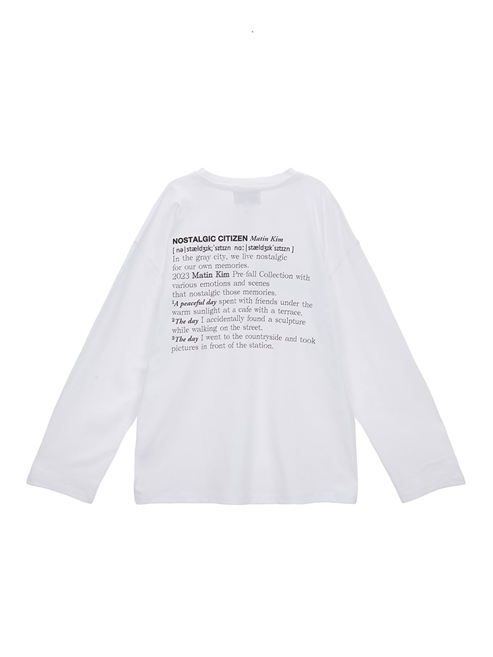 [Matin Kim] MATIN TYPO LONG SLEEVE TOP IN WHITE 正規品 韓国ブランド 韓国ファッション 韓国代行  マーティンキム matinkim | BONZ (韓国ブランド 代行) powered by BASE
