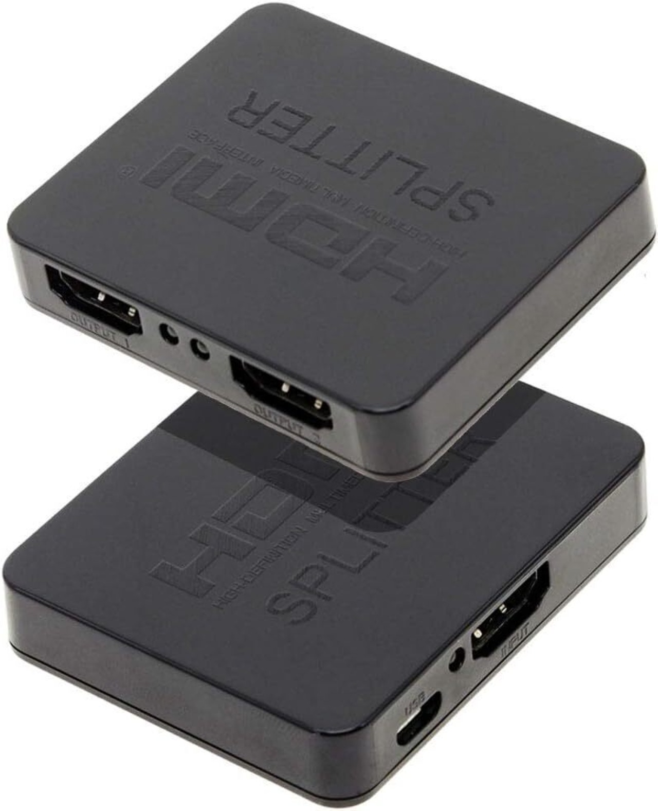 HDMI 分配器 スプリッター 4K HDMI 映像分配器 1入力2出力 2台に出力 2160P 3D スプリッター USB電源ケーブル付き