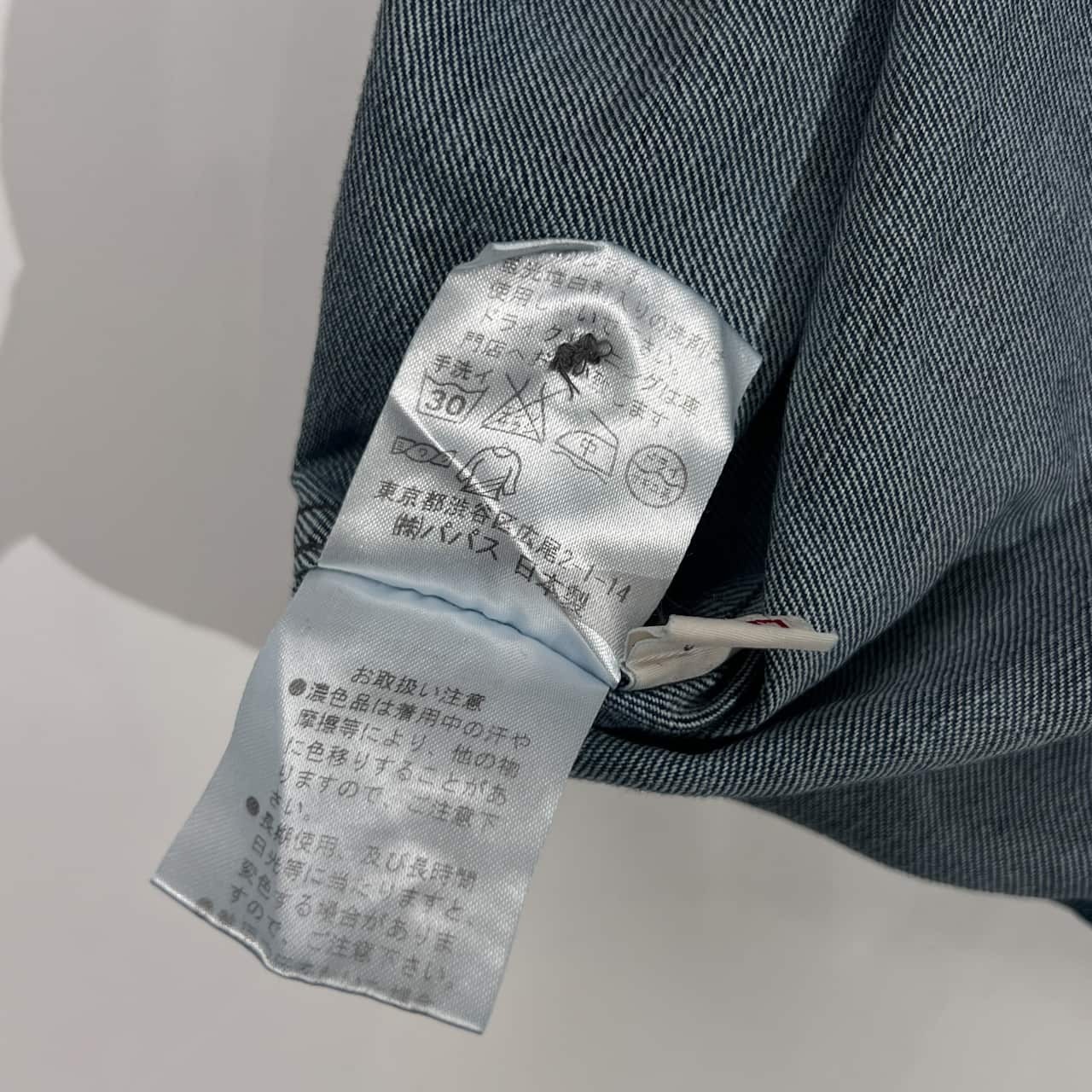 PAPAS パパス シャンブレー デニム シャツ ジャケット L/インディゴ メンズ